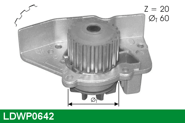 Pompe à eau, refroidissement du moteur LUCAS LDWP0642