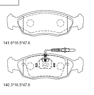 Kit de plaquettes de frein, frein à disque ASIMCO KD7578