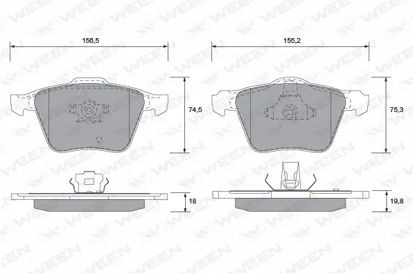 Kit de plaquettes de frein, frein à disque WEEN 151-1351
