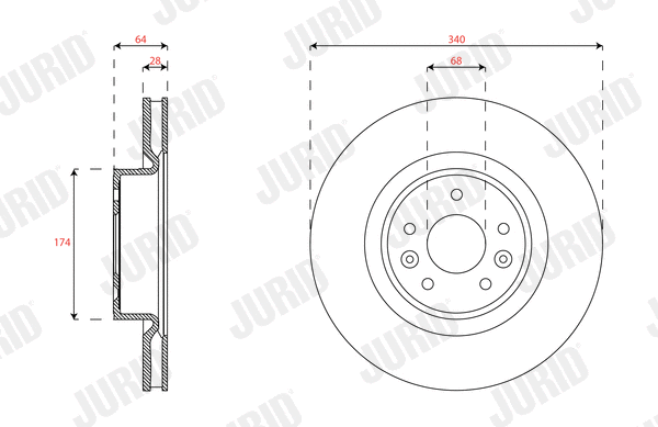 Disque de frein JURID 563351JC-1