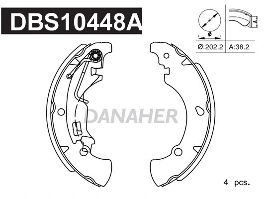Jeu de mâchoires de frein DANAHER DBS10448A
