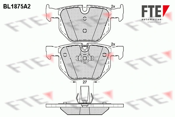 Kit de plaquettes de frein, frein à disque FTE 9010459