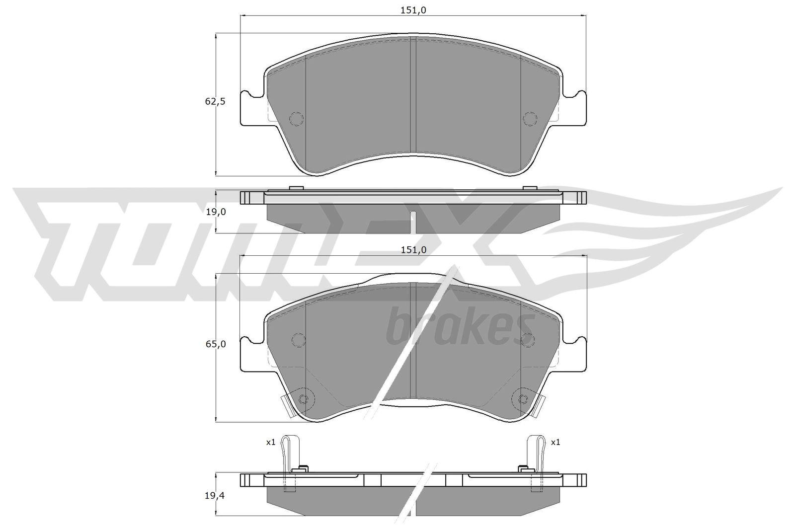 Kit de plaquettes de frein, frein à disque TOMEX Brakes TX 16-30