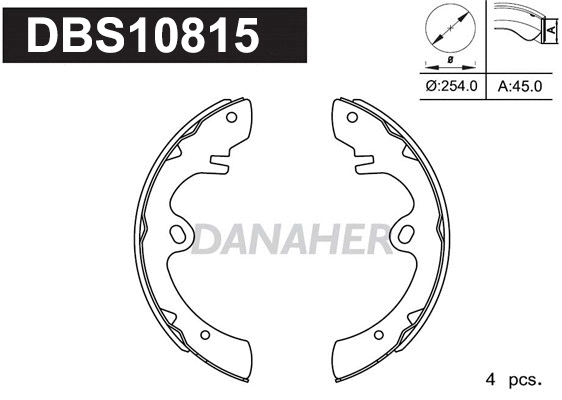 Jeu de mâchoires de frein DANAHER DBS10815