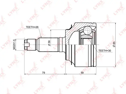 Jeu de joints, arbre de transmission LYNXAUTO CO-3649