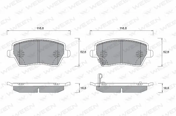 Kit de plaquettes de frein, frein à disque WEEN 151-2358