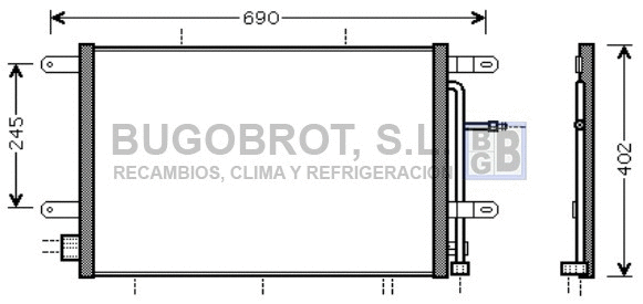 Condenseur, climatisation BUGOBROT 62-AI5239