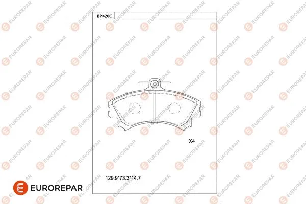 Kit de plaquettes de frein, frein à disque EUROREPAR 1681220580