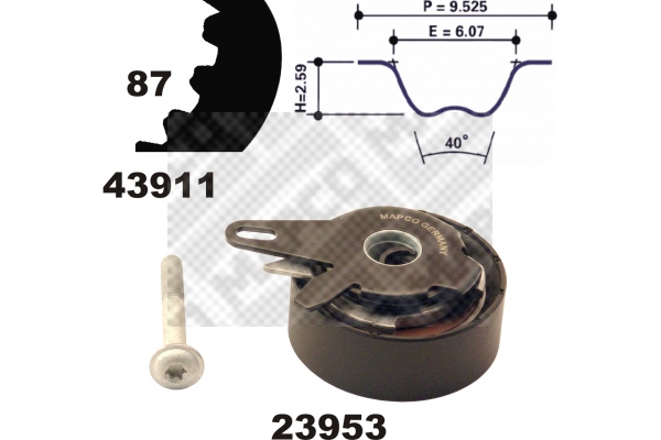 Kit de courroie crantée MAPCO 23911