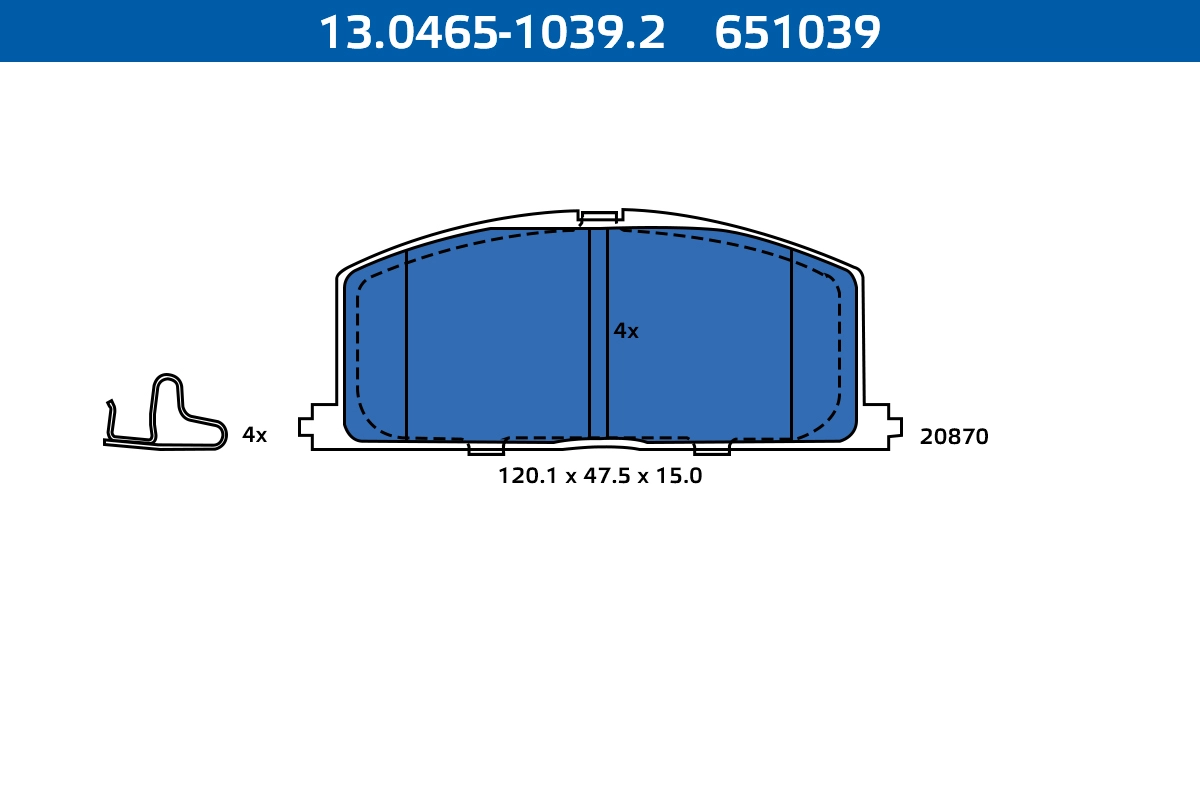 Kit de plaquettes de frein, frein à disque ATE-APAC 13.0465-1039.2