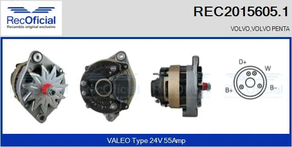 Alternateur RECOFICIAL REC2015605.1