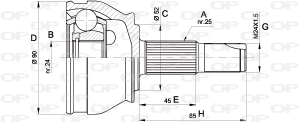 Jeu de joints, arbre de transmission OPEN PARTS CVJ5183.10