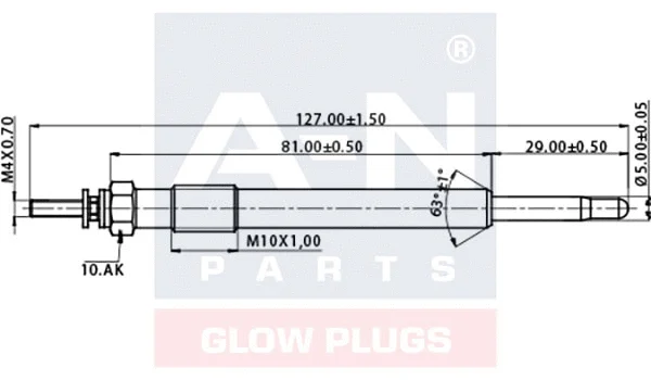 Bougie de préchauffage A-N PARTS A-N126206