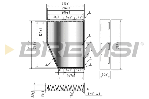 Filtre, air de l'habitacle BREMSI FC0190