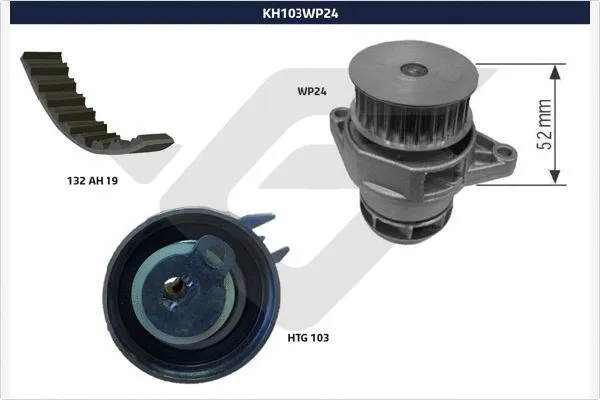 Pompe à eau + kit de courroie crantée HUTCHINSON KH 103WP24