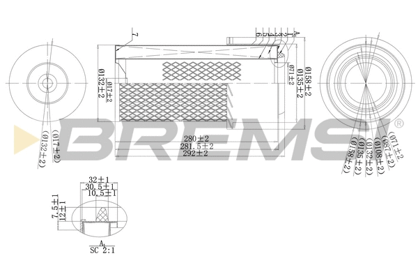 Filtre à air BREMSI FA1669