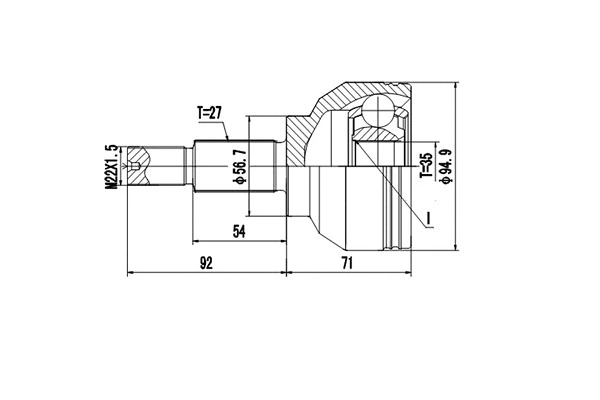 Jeu de joints, arbre de transmission DYNAMATRIX DCV850113