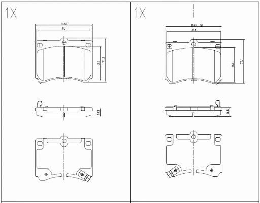 Kit de plaquettes de frein, frein à disque KLAXCAR FRANCE 24610z
