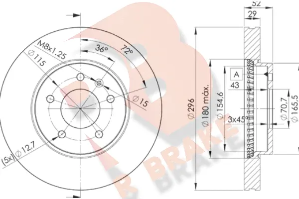 Disque de frein R BRAKE 78RBD29048