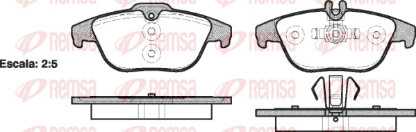 Kit de plaquettes de frein, frein à disque REMSA 1305.00