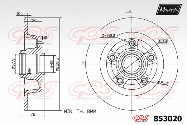 Disque de frein MAXTECH 853020