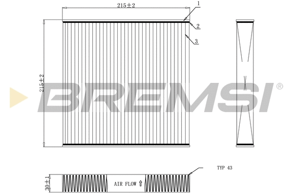 Filtre, air de l'habitacle BREMSI FC0909