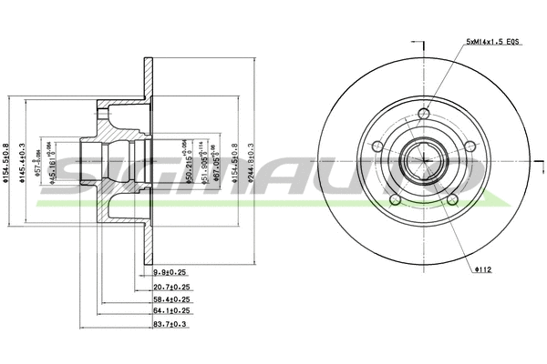 Disque de frein SIGMAUTO DBA830S
