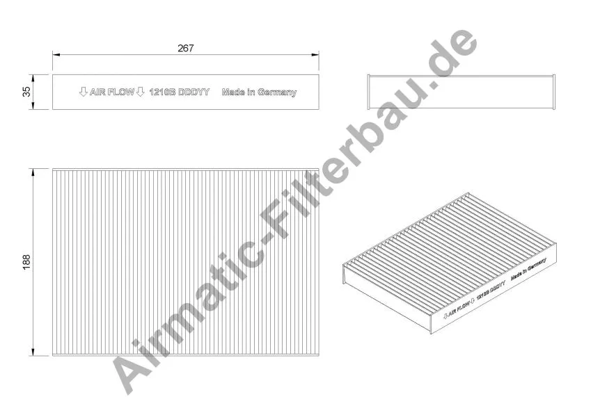 Filtre, air de l'habitacle AIRMATIC Filterbau IF1210B