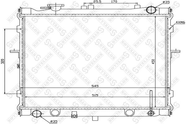 Radiateur, refroidissement du moteur STELLOX 10-25170-SX
