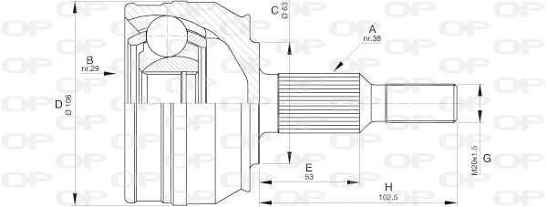 Jeu de joints, arbre de transmission OPEN PARTS CVJ5579.10