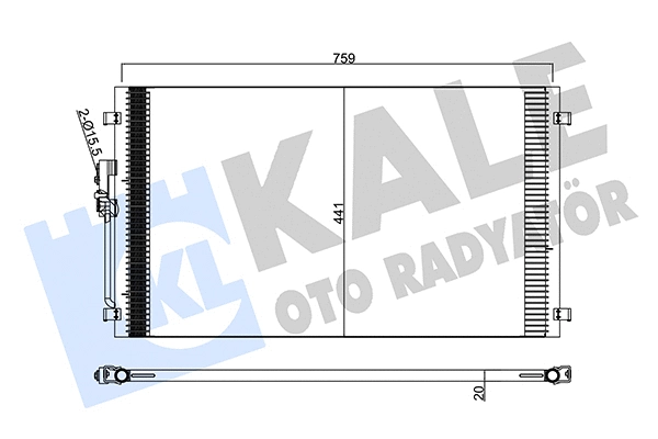 Condenseur, climatisation KALE OTO RADYATÖR 345205