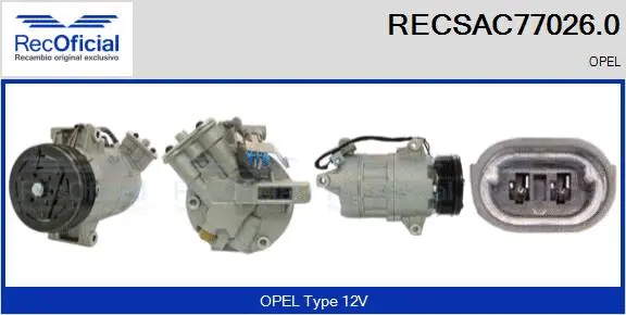 Compresseur, climatisation RECOFICIAL RECSAC77026.0