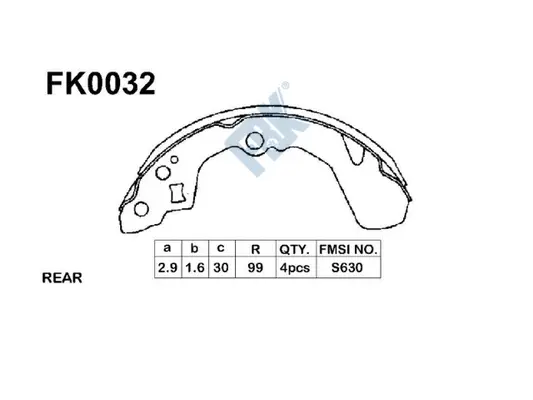 Jeu de mâchoires de frein FBK FK0032