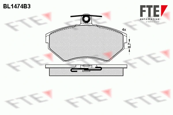 Kit de plaquettes de frein, frein à disque FTE 9010201