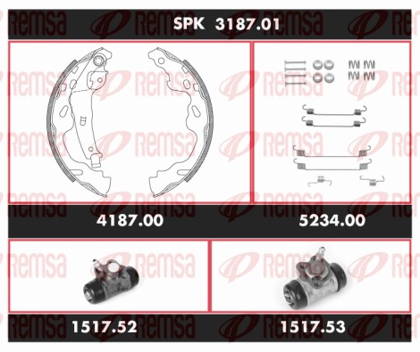 Kit de freins, freins à tambours REMSA SPK 3187.01