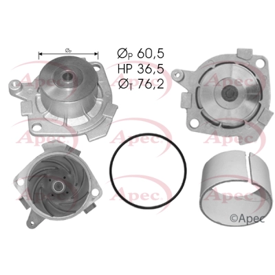 Pompe à eau, refroidissement du moteur APEC AWP1487
