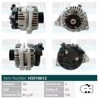Alternateur HOFFER H5510612