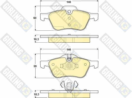 Kit de plaquettes de frein, frein à disque GIRLING 6114762