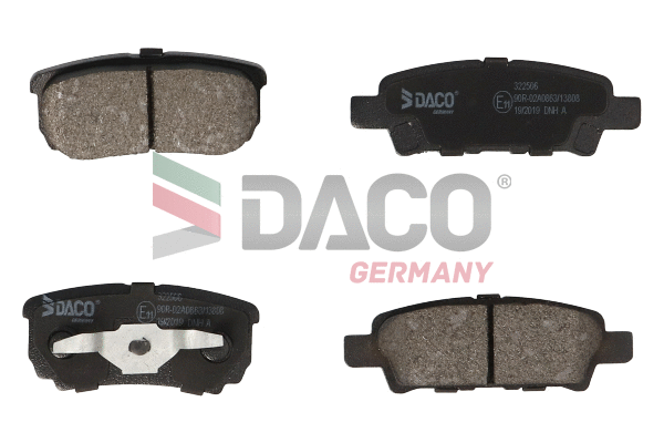 Kit de plaquettes de frein, frein à disque DACO Germany 322506