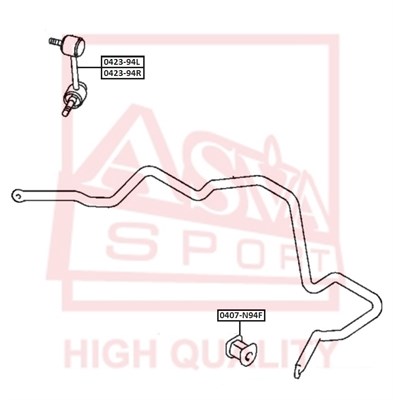 Entretoise/tige, stabilisateur ASVA 0423-94L