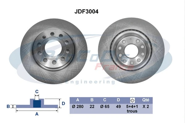 Disque de frein PROCODIS FRANCE JDF3004