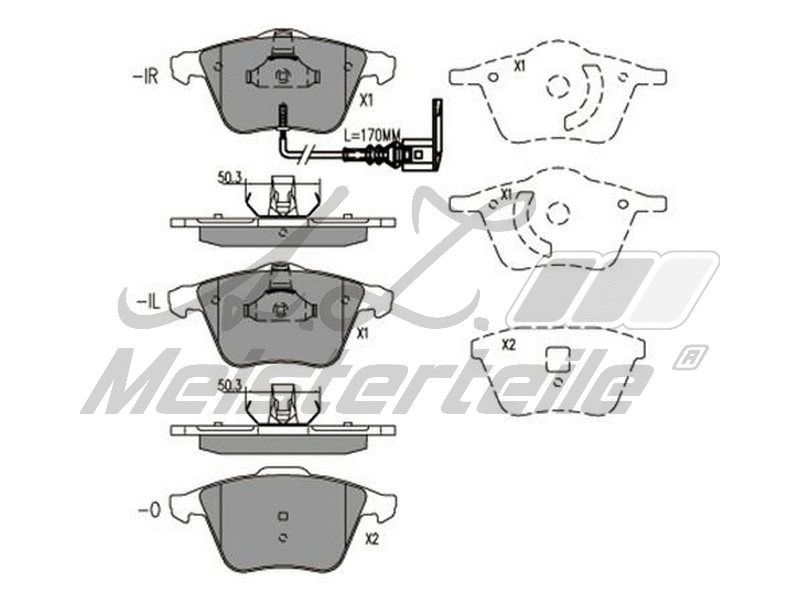 Kit de plaquettes de frein, frein à disque A.Z. Meisterteile AZMT-44-022-2212