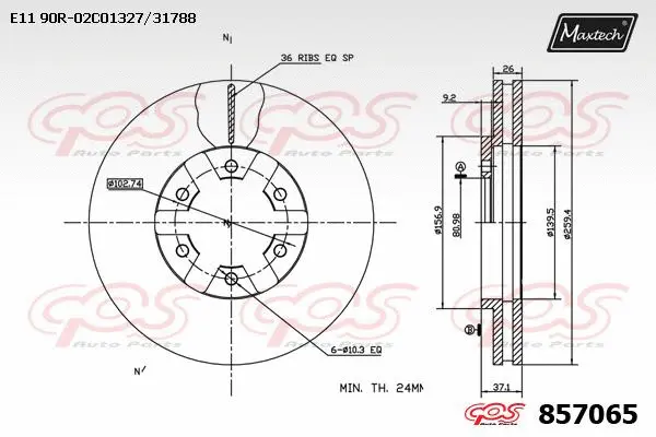 Disque de frein MAXTECH 857065