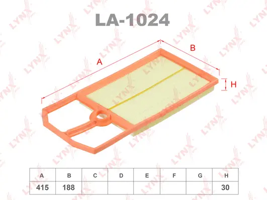 Filtre à air LYNXAUTO LA-1024