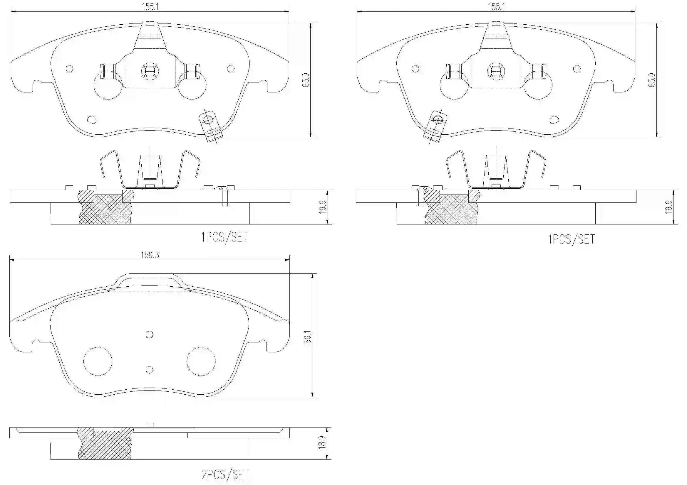 Kit de plaquettes de frein, frein à disque BREMBO P 90 003