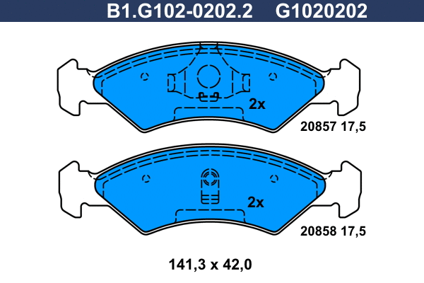 Kit de plaquettes de frein, frein à disque GALFER B1.G102-0202.2