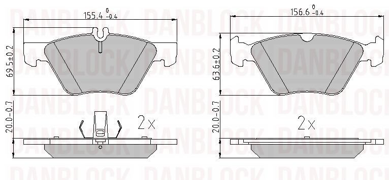 Kit de plaquettes de frein, frein à disque DANBLOCK DB 510299