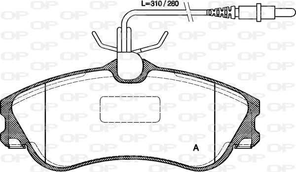 Kit de plaquettes de frein, frein à disque OPEN PARTS BPA0634.04