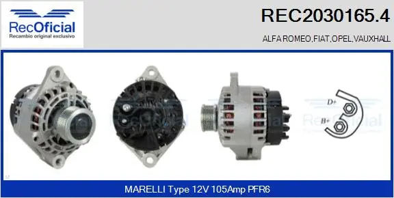 Alternateur RECOFICIAL REC2030165.4