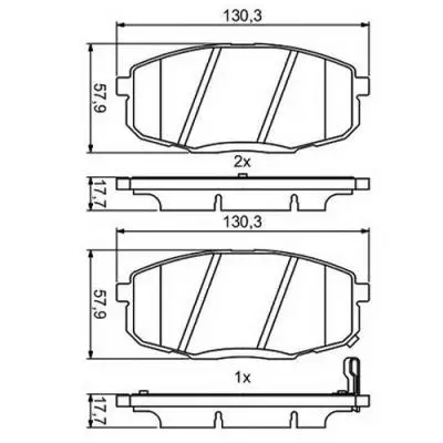 Kit de plaquettes de frein, frein à disque G.U.D. GBP880188